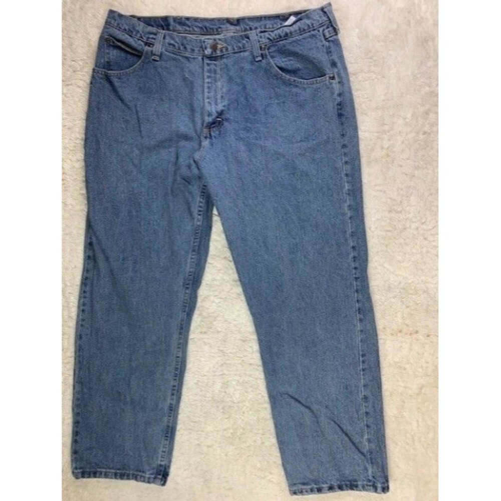 Wrangler Size 38x29 Mens Jeans Straight Leg Med Wash Cotton